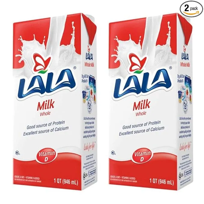 LALA Milk Vitamin UTH Grade A -1qt (Whole, 2 Pack (1 qt))