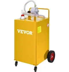 VEVOR 30 Gallon Fuel Caddy, Gas Storage Tank &amp; 4 Wheels, with Manuel Transfer