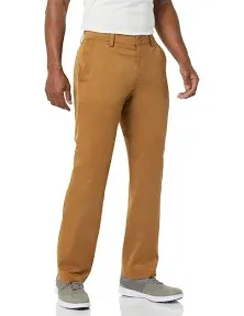 36x33 Amazon Essentials Mens Classic Fit Stretch Golf Pant Khaki Brown NEW