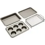 Anolon 4-Piece Toaster Oven Nonstick Bakeware in Stainless Steel