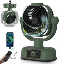 AMZHOOZ Air Circulator Camping Fan with LED Light -10 Inch