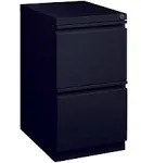 Hirsh 20" Deep Mobile Pedestal File Cabinet 2 Drawer File-File, Letter Width, Black