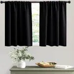 RYB Home Black Curtains Blackout - Bathroom Small Window Curtains Thermal Insulated Privacy Drapes for Kids Bedroom Living Room Kitchen Basement