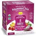 Mamma Chia Organic Chia Squeeze Vitality Snack, Strawberry-Banana (4 x 3.5 oz)