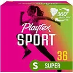 Playtex Plastic Tampons Sport Super Unscented - 36 ct