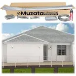 Muzata 13'-19'6" Side Mount Complete Kit Cable Railing System 36" Brushed Cable Railing Post with Cable Rail Handrail Super Easy Length Adjustable Deck Railing for Level Section RCF2 LH4S