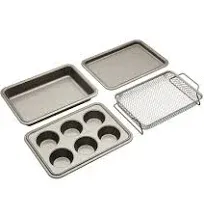 Anolon Bakeware Nonstick Toaster Oven Pan Set, 4-Piece