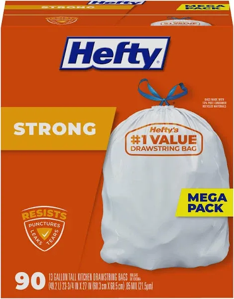 Hefty Strong Drawstring Tall Kitchen Bags