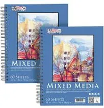 U.S. Art Supply 11" x 14" Mixed Media Paper Pad Sketchbook (2 Pack)