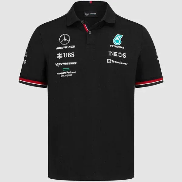 Mercedes AMG Petronas F1 2023 Men's Team Polo - Black/White