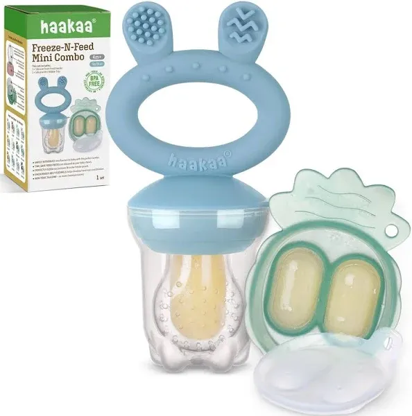 Haakaa Baby Fruit Food Feeder & Mini Freezer Nibble Tray Combo