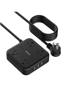 TESSAN Flat Plug Power Strip