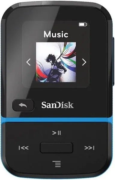 SanDisk Clip Sport GO  32GB  Wearable  MP3 Player Blue SDMX30 32G E46B-UK