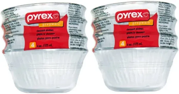 Pyrex Glass 6-Ounce Custard Cups, Set of 4 (2)