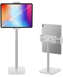 Adjustable iPad Stand with 21&#034; Height Extension, 360° Swivel Tablet Holder fo...