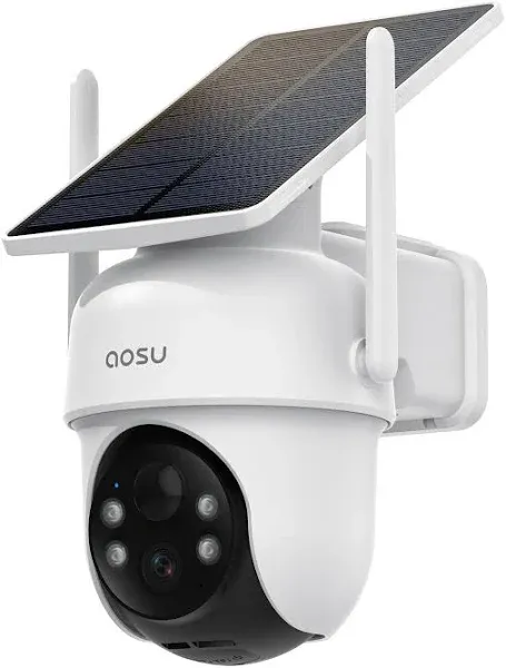 AOSU Security Cameras Outdoor Wireless, Add-On Camera, Solar Powered, Auto Tracking, Alexa & Google Home, Requires Homebase, Homebase Supports Up to 4 Cams