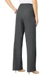 Roaman's Women's Plus Size Petite Wide-Leg Bend Over Pant - 36 WP, Dark Charcoal