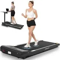 ANCHEER Under Desk Treadmill, 300lb Capacity, 2.5HP Portable 2 in 1 Walking Pad Treadmill with Remote, Compact Treadmills for Home Office Gym Desk Walking Running Machine with LED Display