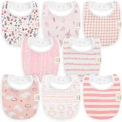 KeaBabies 8-Pack Baby Drool Bibs in Azure