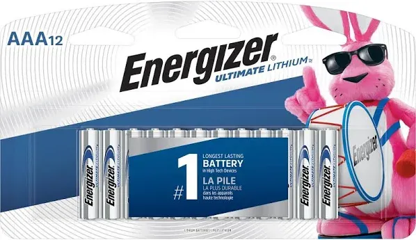 Energizer AAA Batteries, Ultimate Lithium Triple A Battery, 12 Count