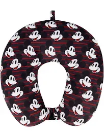 FUL Disney Mickey Mouse Travel Neck Pillow for Airplane, Car and Office Comfortable and Breathable, Grey