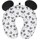 FUL Disney Mickey Mouse Travel Neck Pillow for Airplane, Car and Office Comfortable and Breathable, Grey