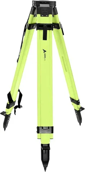 AdirPro Universal Survey Tripod – Laser Level Tripod – Transit Level Tripod - Quick Clamp - Heavy Duty Contractor Tripod 5/8” x 11” Thread (Green Aluminum)