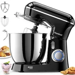 Honinst 6.5qt 660w Electric Stand Mixer, 10+p Speeds Lightweight with Tilt-Head Kitchen Stand Mixer, Dough Hook, Whisk, Beater and Bowl