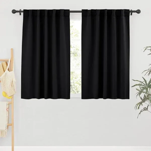 Bedroom Blackout Curtains - Small Window Treatment Set Energy Saving Thermal ...