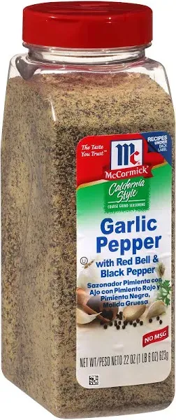 Mccormick California Style Garlic Pepper With Red Bell Black Pepper Coarse Grind Seasoning