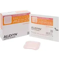 Smith and Nephew 66800270 Allevyn Gentle Border Dressing 4&#034; X 4&#034; - Box of 10