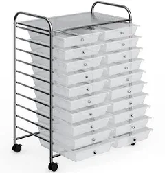 20 Drawers Storage Rolling Cart Studio Organizer-Multicolor