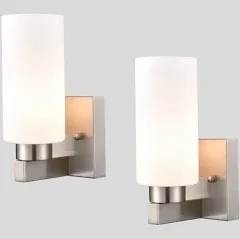 DEYNITE Light Wall Sconces Lighting Set of Two Brushed Nickel Wall Lights