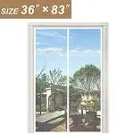 Yotache White Mesh Door Screen with Magnets Fits Door Size 36 X 83, Screen Size 