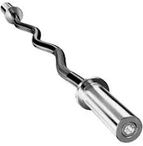 Olympic Barbell Bar EZ Curl Bar 4ft, 300lb, EZ Bar, Chrome, Sliver