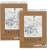 U.S. Art Supply 9" x 12" Premium Spiral Bound Sketch Pad