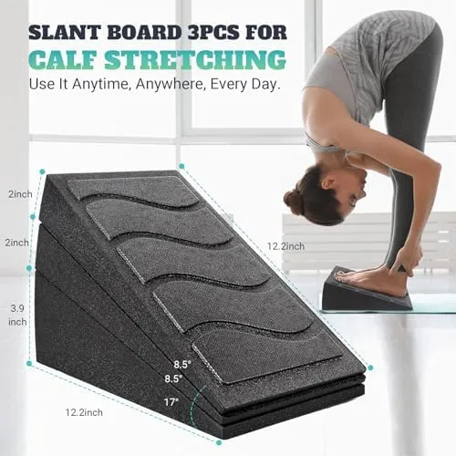 Slant Board for Calf Stretching, 5 Adjustable Angles Incline Board for Calf Stre