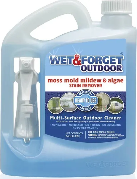 Wet & Forget Outdoor Ready to Use Mildew Stain Remover - 64 oz jug