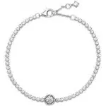 Pandora Sterling Silver Sparkling Halo Tennis Bracelet