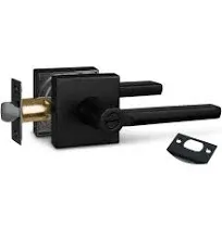 Newbang Bed/Bath Door Lever Aged Matte Black Privacy Interior Lock Handle