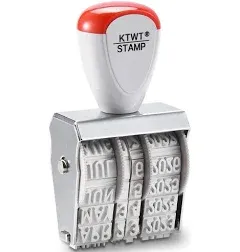 KTWT 1.5&#034; Rubber Stamp Line Dater, Date stamp, Office Stamp, Rotating Stamp 3...