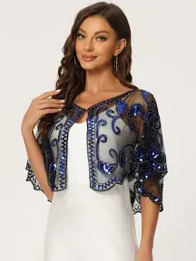 Sequin Beaded Shawl Wraps Evening Cape Bridal Cover Up