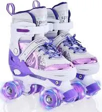 Adjustable Roller Skates with Light-Up Wheels for Girls Boys Toddler Gift, Outdoor Inline Skates for Beginner M