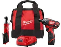 Milwaukee 2401-21R M12 12V Li-Ion Screwdriver &amp; 3/8&#034; Ratchet Kit w/ Battery NEW!