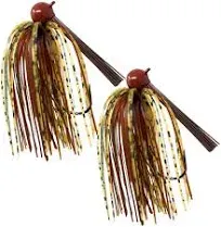 Reaction Tackle Tungsten Football Jigs for Bass Fishing - Weedless Bait Design 97% Pure Tungsten Foot Ball Jig Head Fishing Lures and Silicone Skirt - Also Pike, Walleye and Muskie and More (2-Pack)