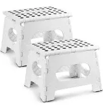 Handy Laundry Folding Lightweight Step Stool is Sturdy Enough 13-Inch, White 