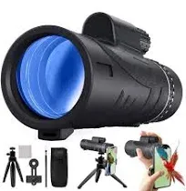 2024 New 80x100 HD High Powered Monocular Telescope with Smartphone Adapter and Tripod,Monoculars for Adults,BAK-4 Prism and Clear View,Monocular for Birdwatching