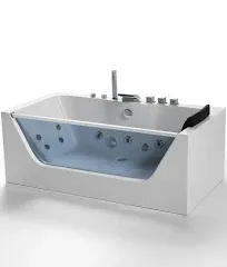 Empava 59 in. Whirlpool Rectangular Bathtub - EMPV-59JT408LED