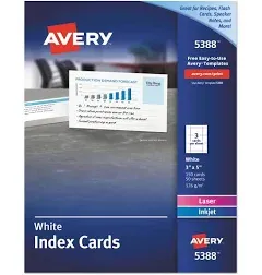 Avery Laser Inkjet Printable Index Cards