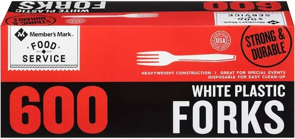 Member&#039;s Mark Plastic Forks - White, 600 Count